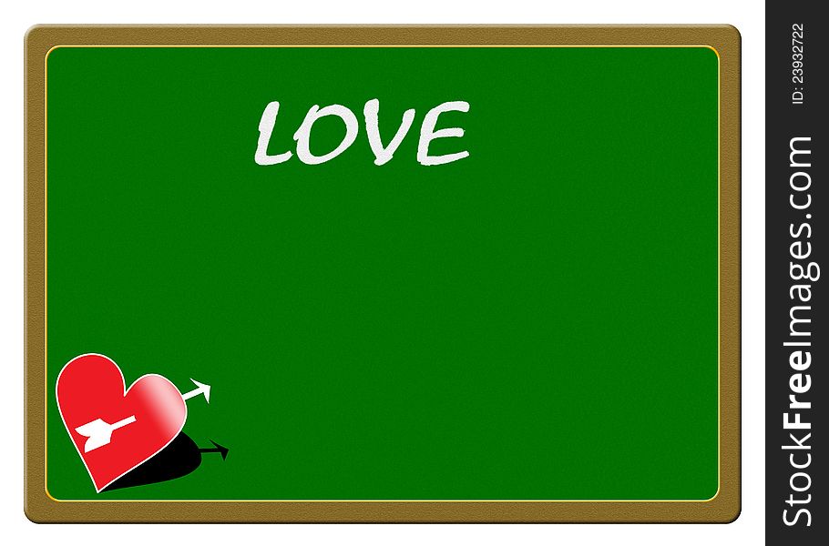 Love sign on teaching board