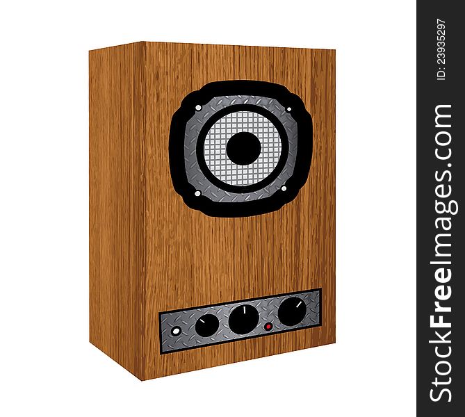 Wooden repro sound system on white background. Wooden repro sound system on white background.
