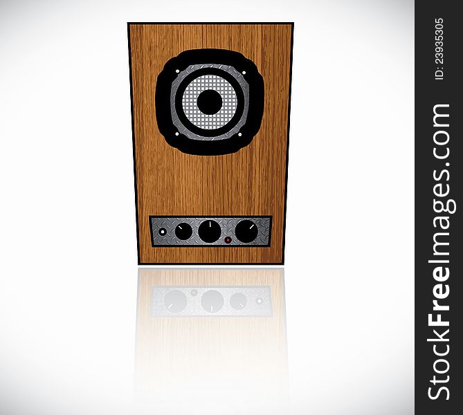 Wooden repro sound system on white background. Wooden repro sound system on white background.