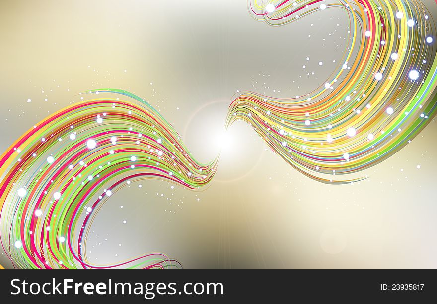 Abstract vector background with bent lines. Abstract vector background with bent lines.