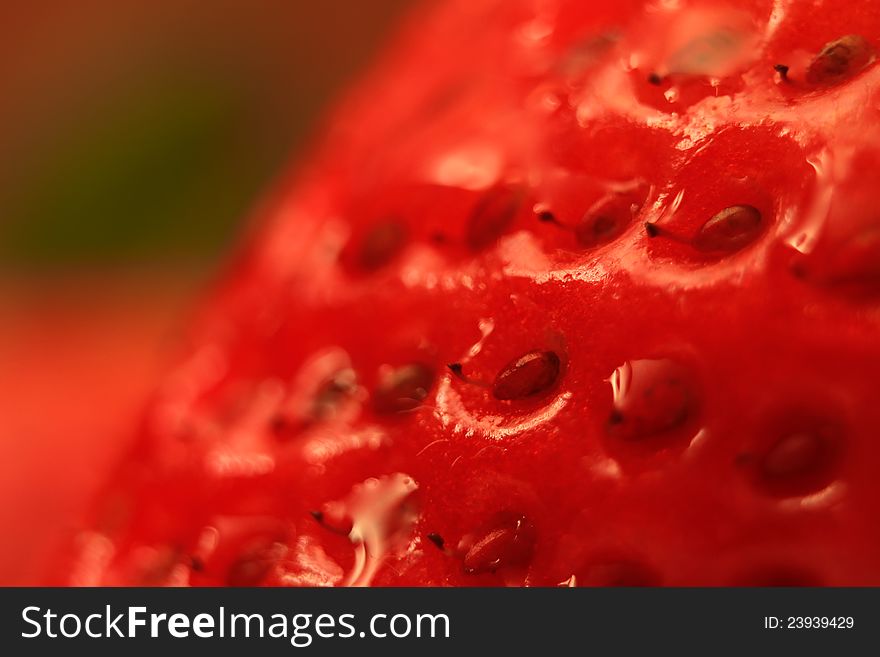 This is macro photo of strawberry
