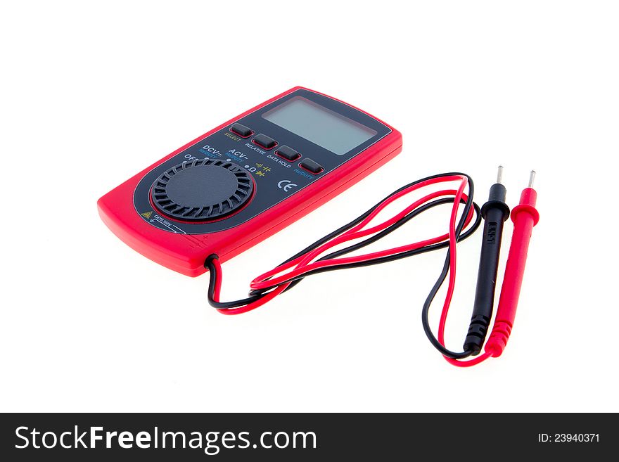 An analog multimeter on a white background.