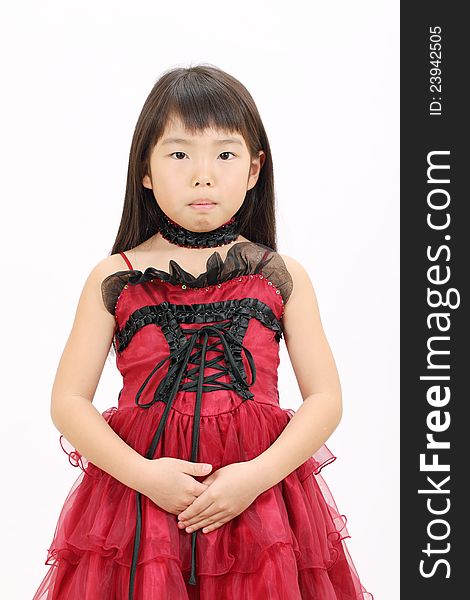 Little asian girl with hands crossed