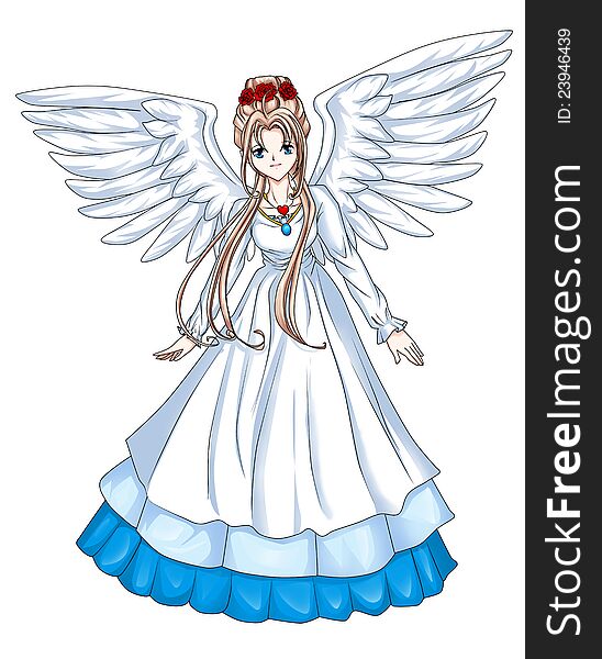 Cartoon illustration of an angel