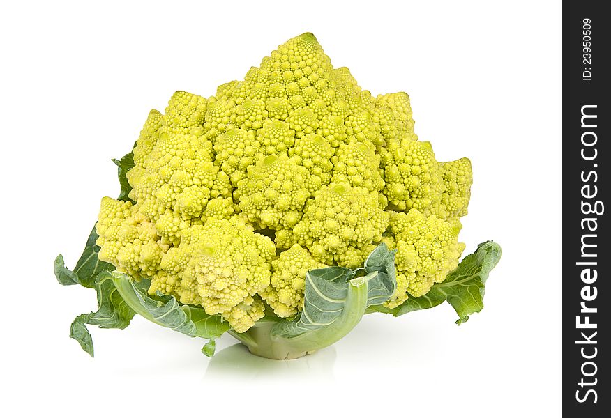 Romanesco broccoli cabbage  isolated on white background