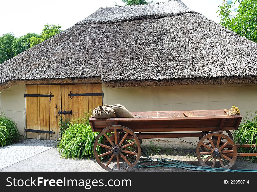 Rural shed under a thatch roof