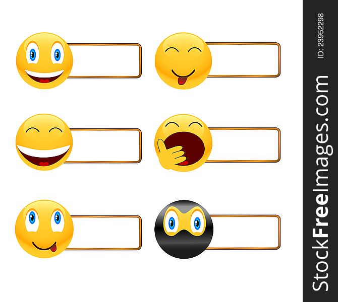 Icons Of Smiles With A Framework