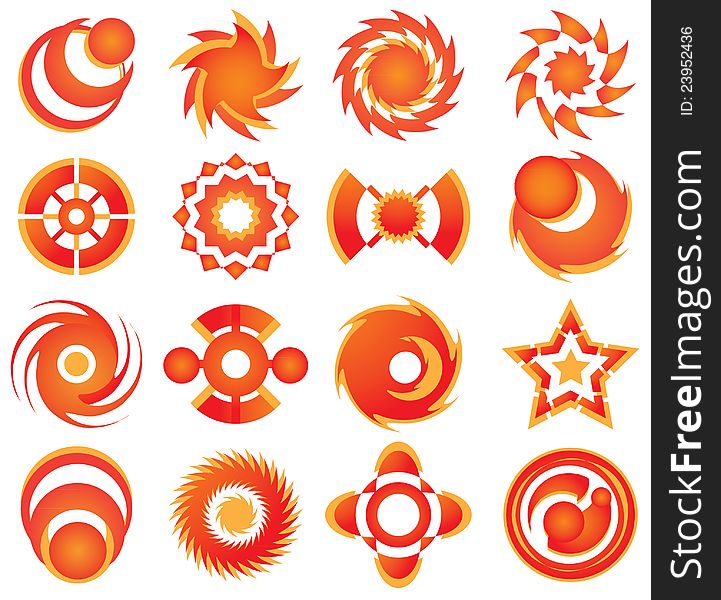 Orange commercial symbols and icons. Orange commercial symbols and icons