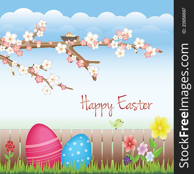 Sweet beautiful easter background with text. Sweet beautiful easter background with text