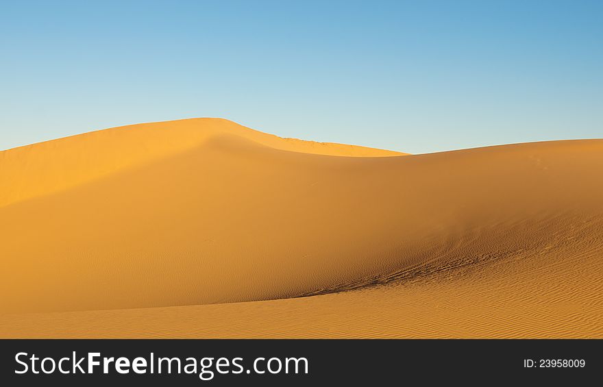 Sand dunes, Erg Chigaga, Moroccan Sahara. Sand dunes, Erg Chigaga, Moroccan Sahara