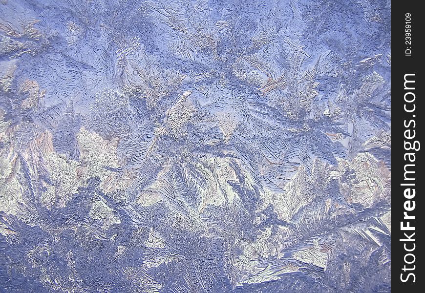 Frosty natural pattern on winter window, texture. Frosty natural pattern on winter window, texture.