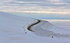 Dirt Road In The Snowy Mountains Royalty Free Stock Photo Dirt Road In The Snowy Mountains Royalty Free Stock Photo
