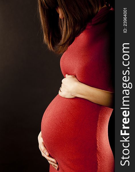 Close Up Image Of Pregnant Woman