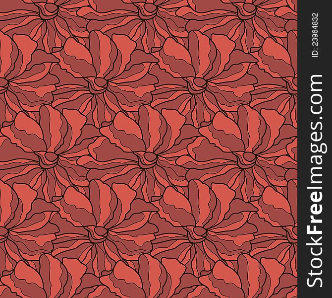 Abstract seamless background with red flowers. Abstract seamless background with red flowers