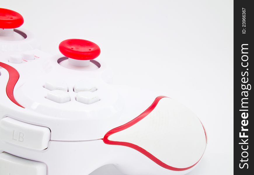 This is a back of joystick on white background