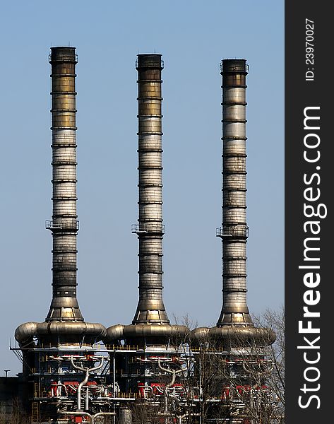 Chimneys of Heating plant in Belgrade,Serbia