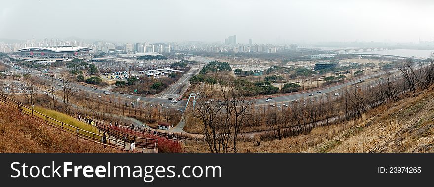 Panoramic view of Seoul near World Cup Stadium