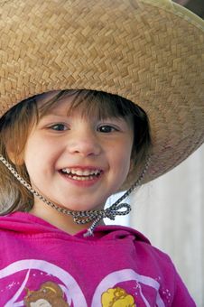 Small Child, Big Hat, And Big Smile. Stock Image Small Child, Big Hat, And Big Smile. Stock Image
