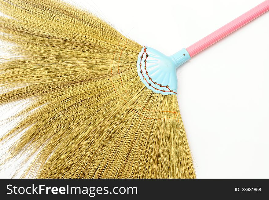 Broom used in combination with a dustpan. Broom used in combination with a dustpan