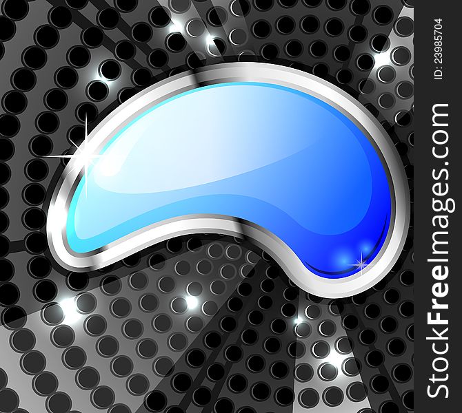 Metallic Background With Glossy Speech Bubble