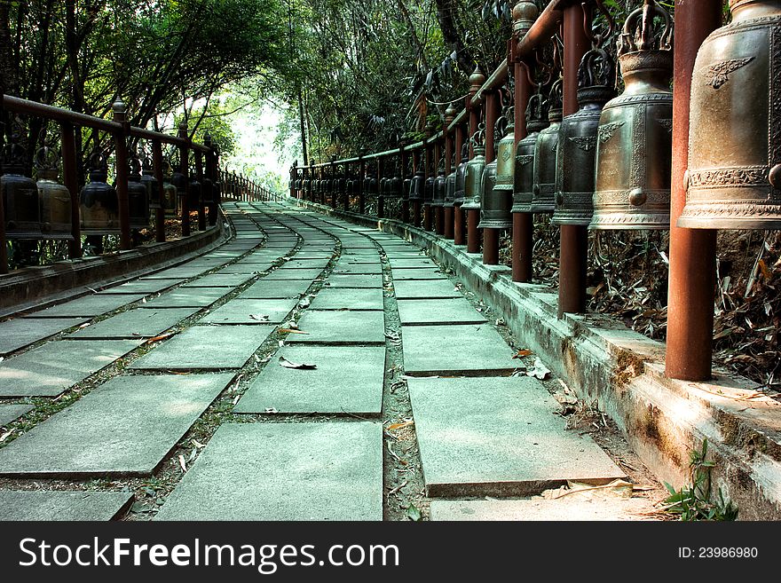 Walkway bell doi tung chiangrai thailand