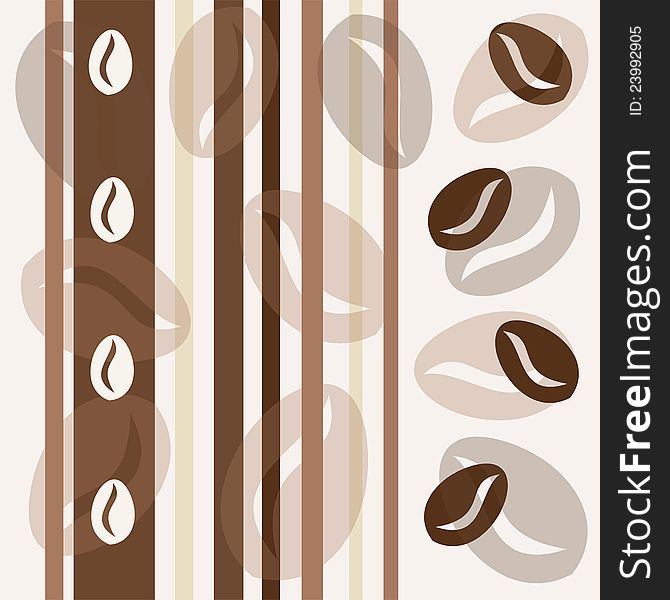 Coffee bean seamless background,  brown and beige. Coffee bean seamless background,  brown and beige