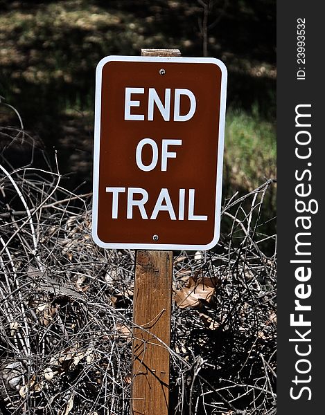 Trail sign at Blue Sky Reserve in Poway CA. Trail sign at Blue Sky Reserve in Poway CA