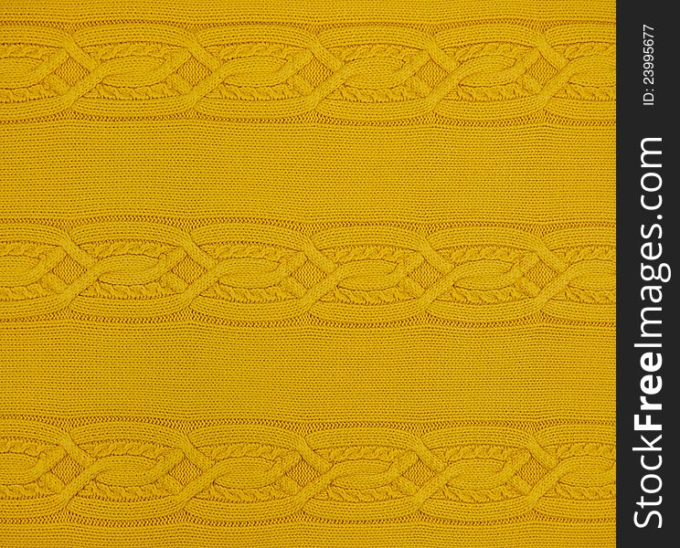 Yellow knitted pattern, texture, background