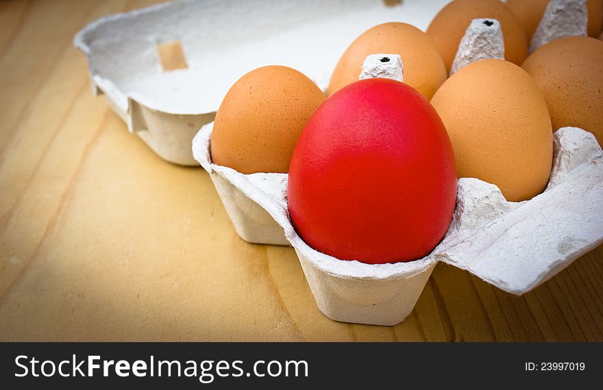 Red Easter egg is a symbol of life