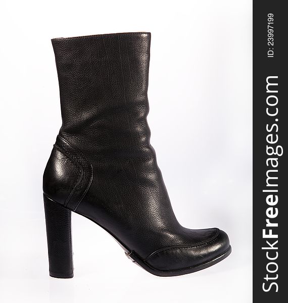 Footgear - Black Trendy Ankle Boot  Isolated