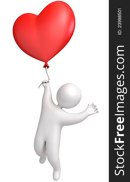 Man flying in a balloon