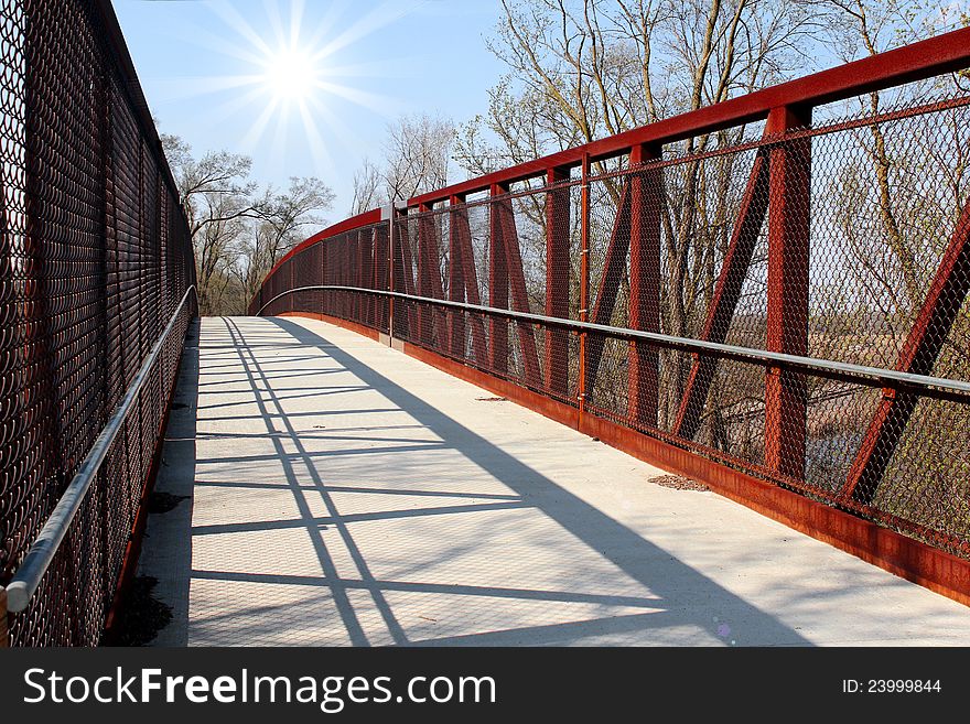 Pedestrian bridge over the river