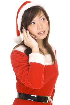 Santarina Listens Stock Photography