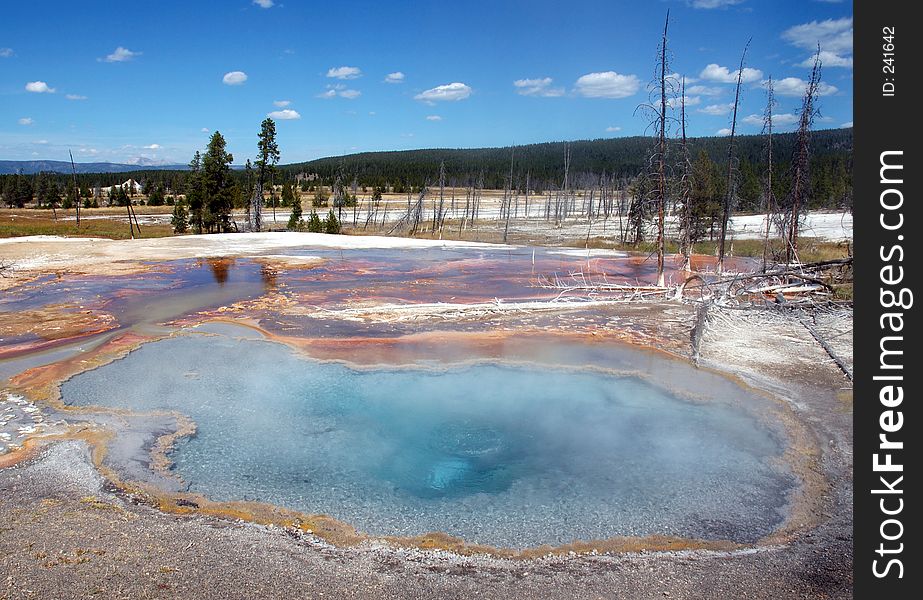 Hot spring on Firehole Lake Drive in Yellowstone National Park, Wyoming