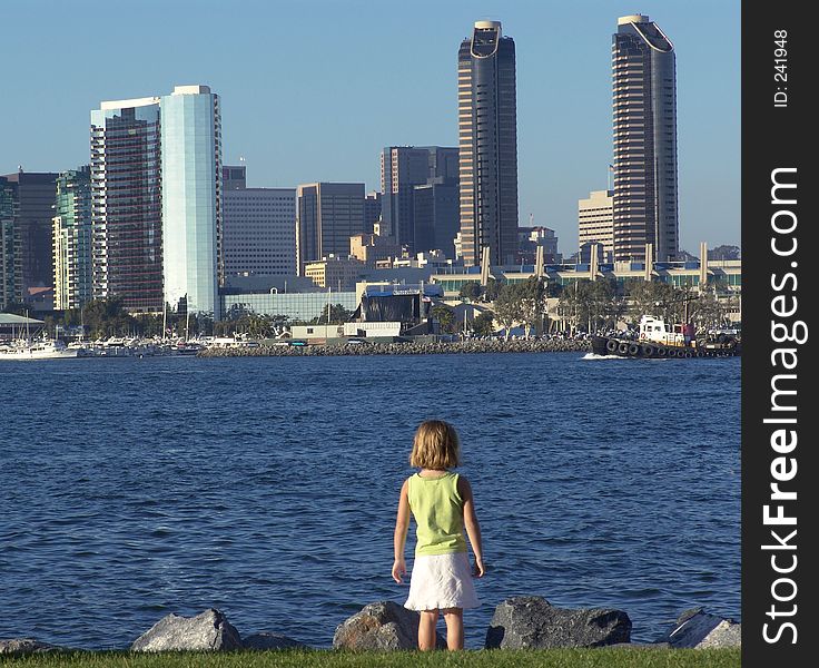Little girl checking out the view from Coronado Island. Little girl checking out the view from Coronado Island.