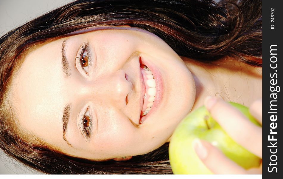 Girl with fresh apple 2