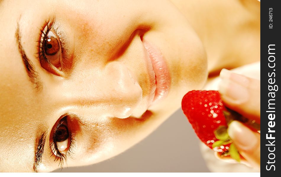 Girl with strawberry 4