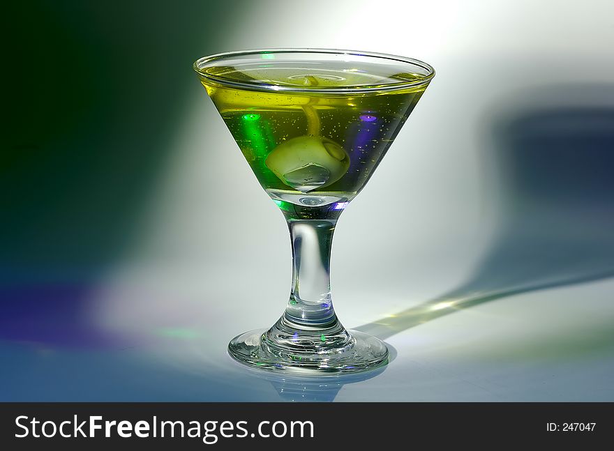 Martini Glass With Color Lighting