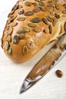Pumpkin Bread With Seeds Stock Photography