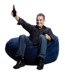 Man Watching Tv With A Beer Stock Photography Man Watching Tv With A Beer Stock Photography