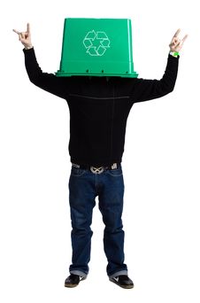 Man With A Recycling Box Royalty Free Stock Image Man With A Recycling Box Royalty Free Stock Image