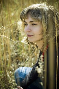 Blond Smiling In The Reed Stock Photos Blond Smiling In The Reed Stock Photos
