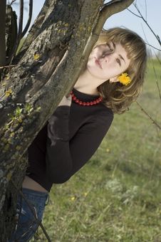 Blond With A Dandelion Stock Images Blond With A Dandelion Stock Images