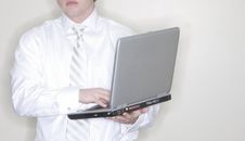 Businessman Holding Laptop Stock Photos Businessman Holding Laptop Stock Photos
