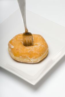 Donut And Fork Stock Image