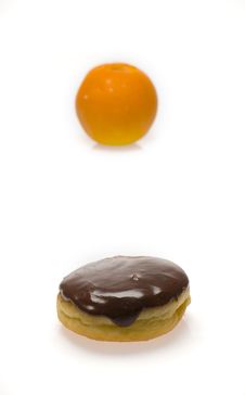 Donut And Orange Stock Image