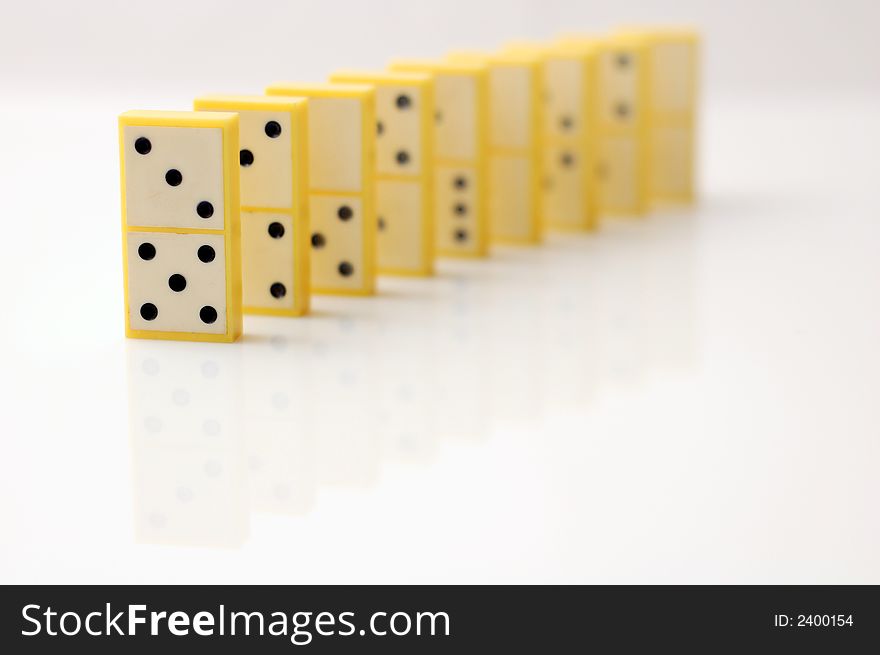 Domino blocks in a row