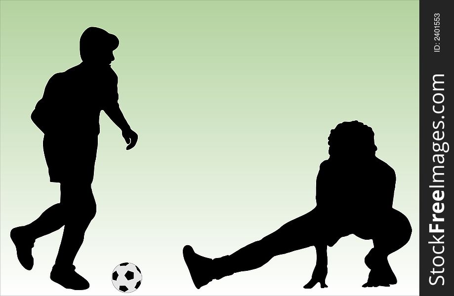 Illustration of two soccer players. Illustration of two soccer players