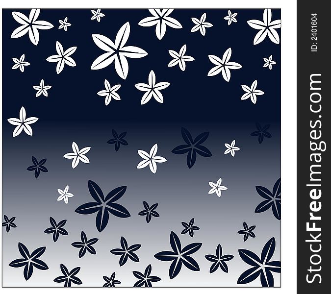 Dark blue and white floral background