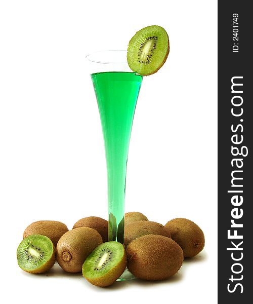 Green cocktail with many kiwi. Green cocktail with many kiwi